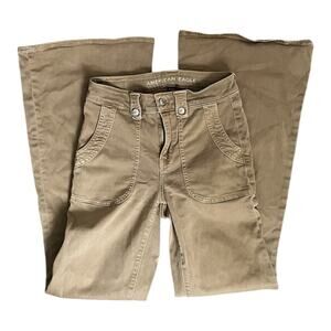 Size 4 American Eagle Outfitters Women's Tan Flare pants